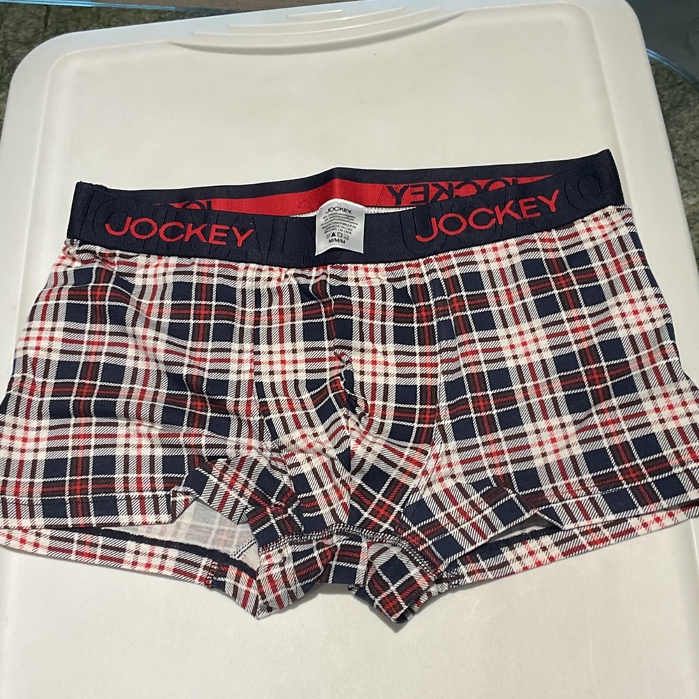 Jockey Men's Red and Blue Plaid Boxer Briefs